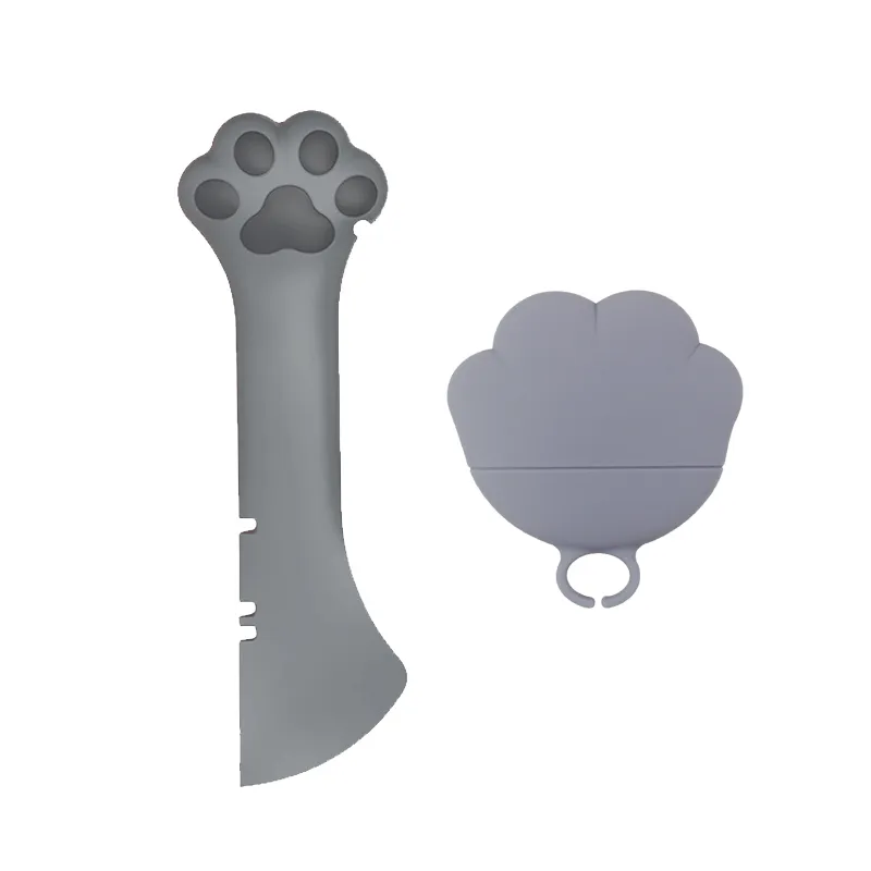 Distributeur de Nourriture en Silicone pour Animaux Domestiques - Ouvre-boîte Flexible et Cuillère en Forme de Patte – Image 3