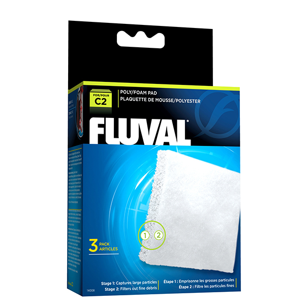 Blocs de polyester/mousse pour filtre à moteur Fluval C2, paquet de 3