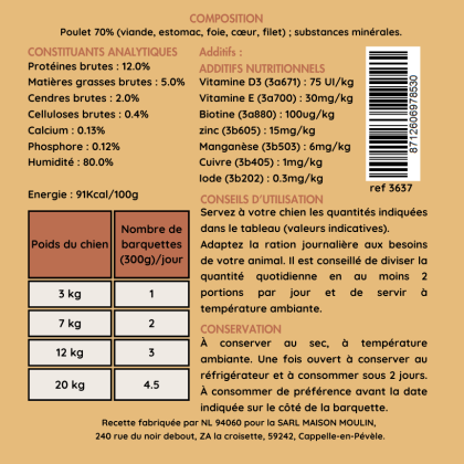 Pâtée au poulet chien – Maison Moulin – Image 2